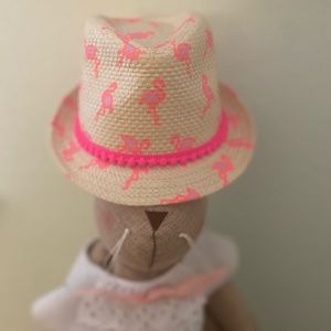 Flamingo Straw Hat in Pink